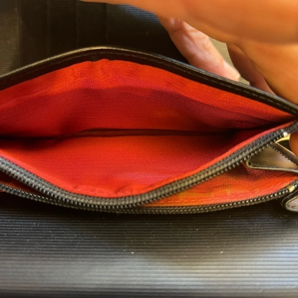 Chanel black nylon card case